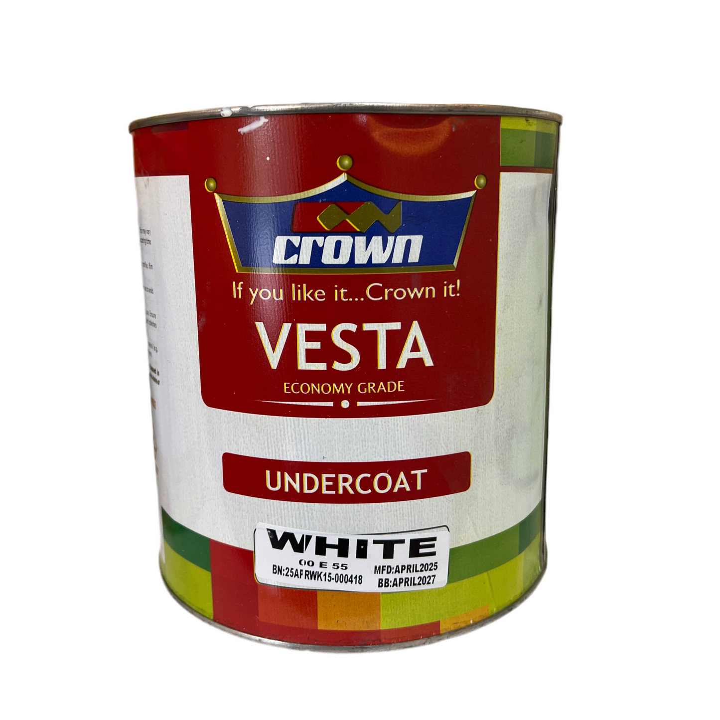 CROWN VESTA UNDERCOAT PAINT - WHITE - 4L