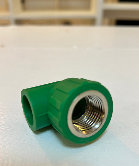 3/4" X 1/2" PPR FEMALE THREAD X HUB 90º ELBOW - 25MM X 20MM