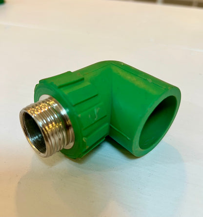 3/4" PPR MALE THREAD X HUB 90º ELBOW - 25MM