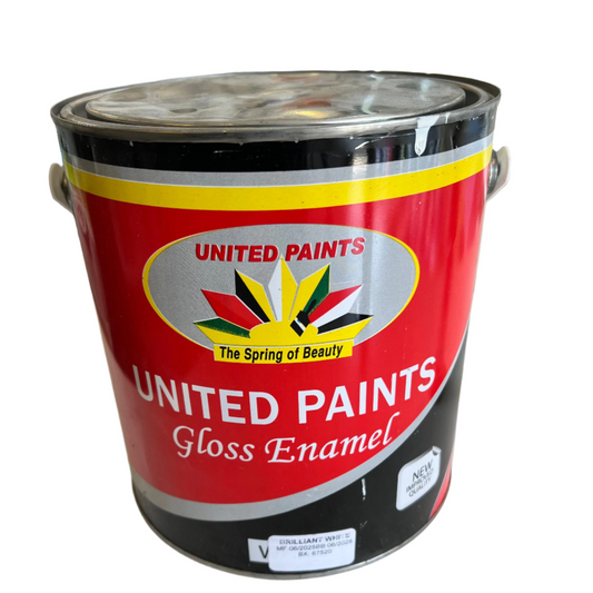 UNITED PAINTS GLOSS ENAMEL - BRILLIANT WHITE - 4L