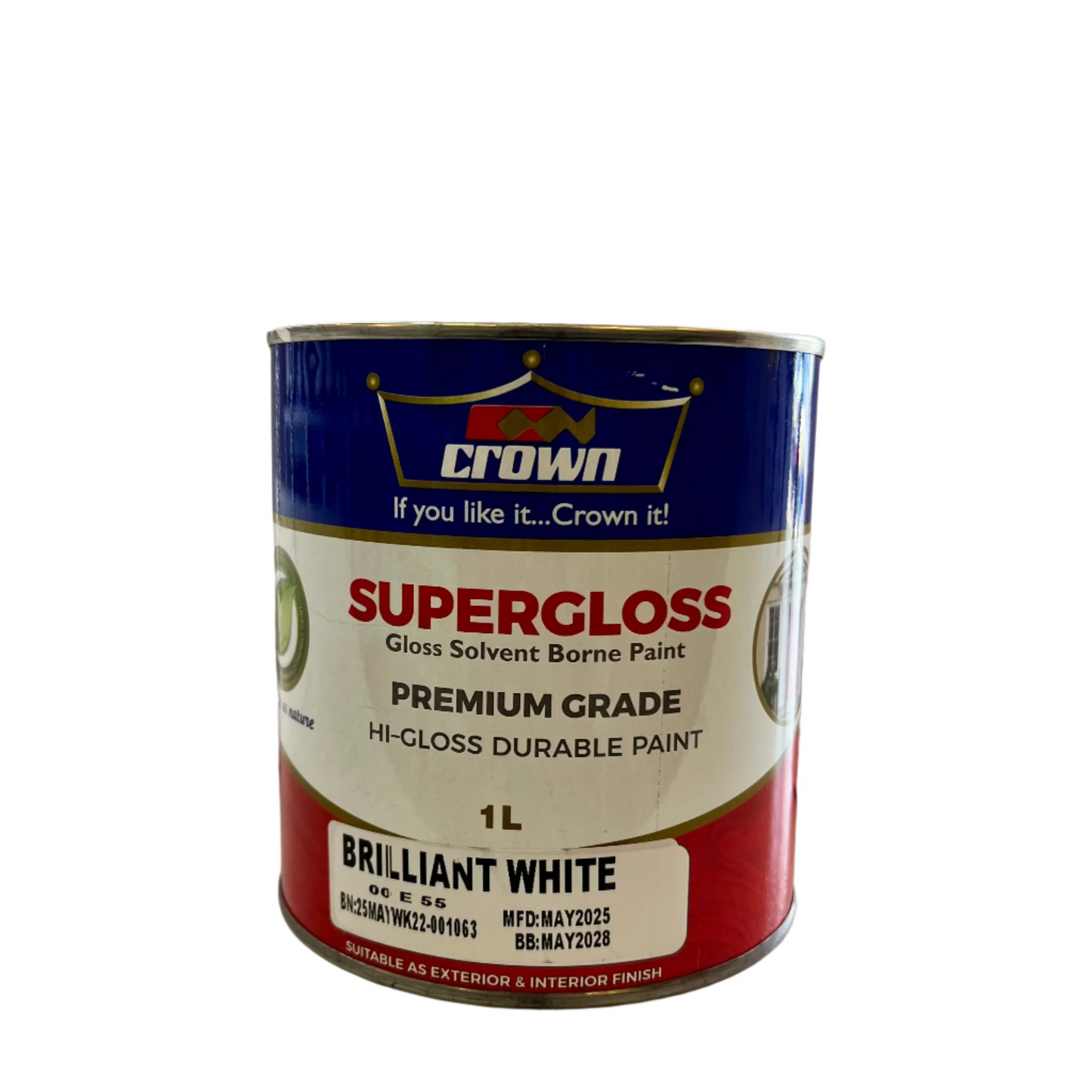 CROWN SUPERGLOSS - BRILLIANT WHITE - 1L