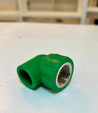 3/4" X 1/2" PPR FEMALE THREAD X HUB 90º ELBOW - 25MM X 20MM