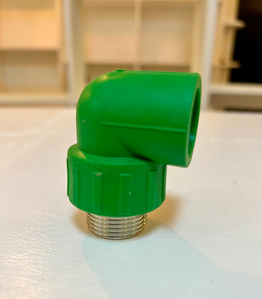 3/4" PPR MALE THREAD X HUB 90º ELBOW - 25MM