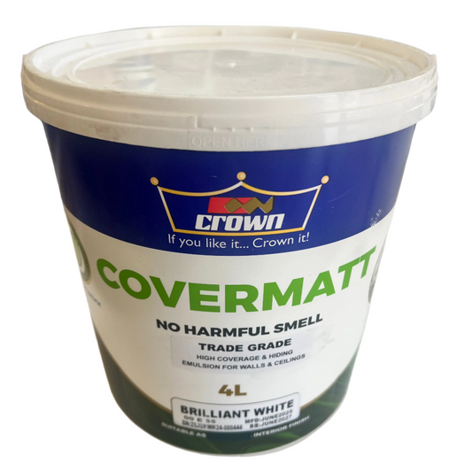 CROWN COVERMATT - BRILLIANT WHITE - 4L