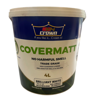CROWN COVERMATT - BRILLIANT WHITE - 4L