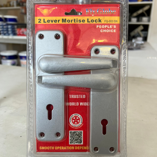 FLYGLOBE 2 LEVER MORTISE LOCK - SILVER