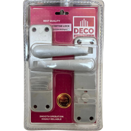 DECO 2 LEVER MORTISE LOCK - SILVER