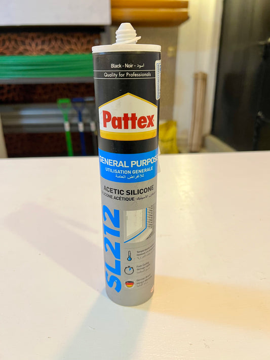 PATTEX SL212 GENERAL PURPOSE ACETIC SILICONE - BLACK
