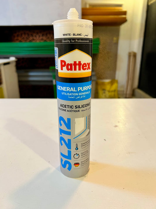 PATTEX SL212 GENERAL PURPOSE ACETIC SILICONE - WHITE