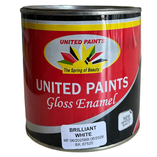 UNITED PAINTS GLOSS ENAMEL - BRILLIANT WHITE - 1L